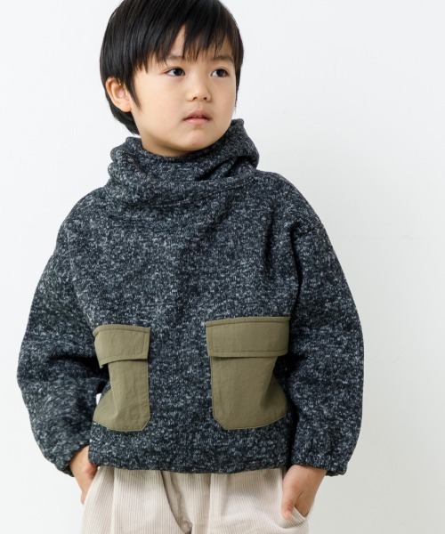 MAKE YOUR DAY(メイクユアデイ)の「ハイネックプルオーバー■80~140cm(スウェット・キッズ・チャコールグレー/ベージュ/ブラウン・90/100/110/120/80/130/140)」の15枚目の写真
