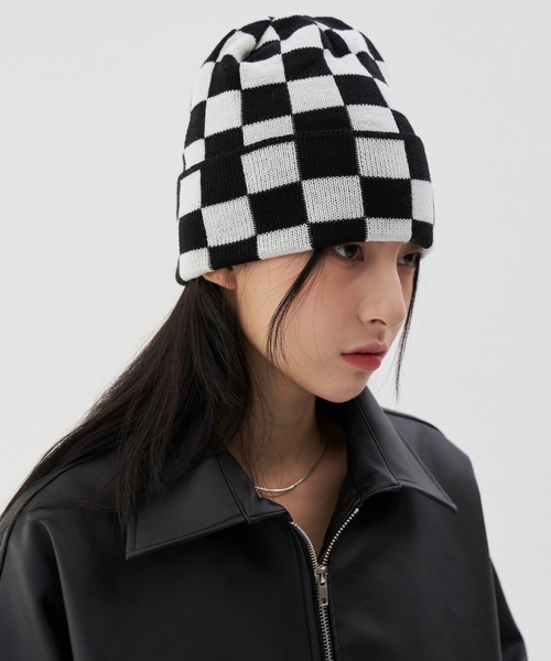 FEKETE（フェケテ）の「FEKETE CHESS CHECK BEANIE（ニットキャップ/ビーニー・メンズ・ブラック/ベージュ/グレー・FREE）」の17枚目の写真