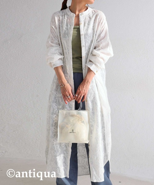 antiqua(アンティカ)の「刺繍レースワンピース(ワンピース・レディース・ブラック/パープル/オフホワイト・FREE)」の2枚目の写真