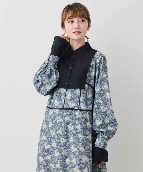 MEDE19F(メデジュウキュウ)の「MEDE19F 刺しゅう遣いつけ衿&カフス(付け襟・レディース・ブラック/ホワイト・ONE SIZE)」の2枚目の写真
