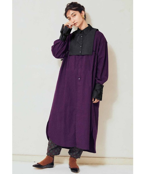 MEDE19F(メデジュウキュウ)の「MEDE19F 刺しゅう遣いつけ衿&カフス(付け襟・レディース・ブラック/ホワイト・ONE SIZE)」の6枚目の写真