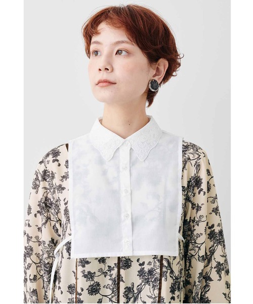 MEDE19F(メデジュウキュウ)の「MEDE19F 刺しゅう遣いつけ衿&カフス(付け襟・レディース・ブラック/ホワイト・ONE SIZE)」の9枚目の写真