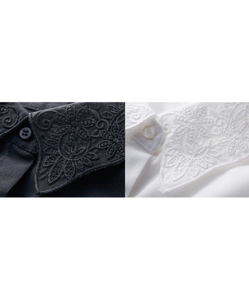 MEDE19F(メデジュウキュウ)の「MEDE19F 刺しゅう遣いつけ衿&カフス(付け襟・レディース・ブラック/ホワイト・ONE SIZE)」の16枚目の写真