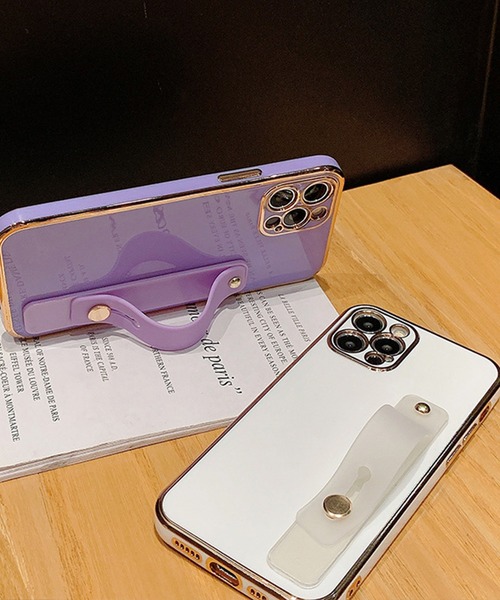 セール】バンド付ゴールドフレーム スマホケース（スマホケース