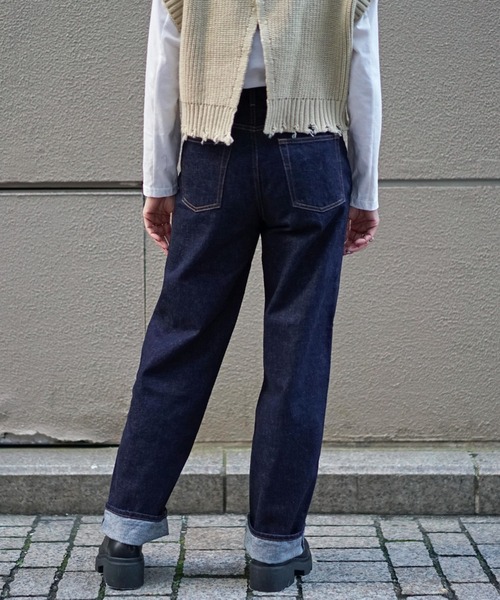 B'2nd(ビーセカンド)の「BIT BLUE(ビットブルー)ワイドストレートデニム(デニムパンツ・レディース・インディゴブルー・24/26/25/23)」の5枚目の写真