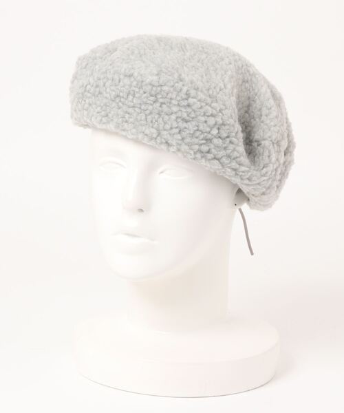VIBGYOR Women（ヴィブジョー　ウィメン）の「【six mouse】ボアベレー帽（ハンチング/ベレー帽・レディース・ブラック/グレー/キャメル・FREE）」の3枚目の写真