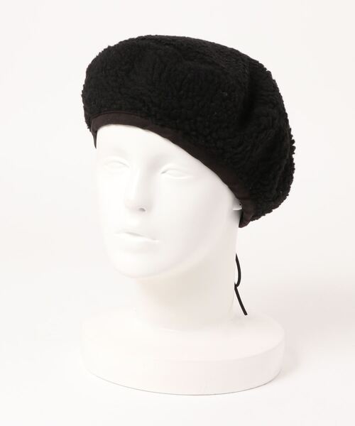 VIBGYOR Women（ヴィブジョー　ウィメン）の「【six mouse】ボアベレー帽（ハンチング/ベレー帽・レディース・ブラック/グレー/キャメル・FREE）」の2枚目の写真