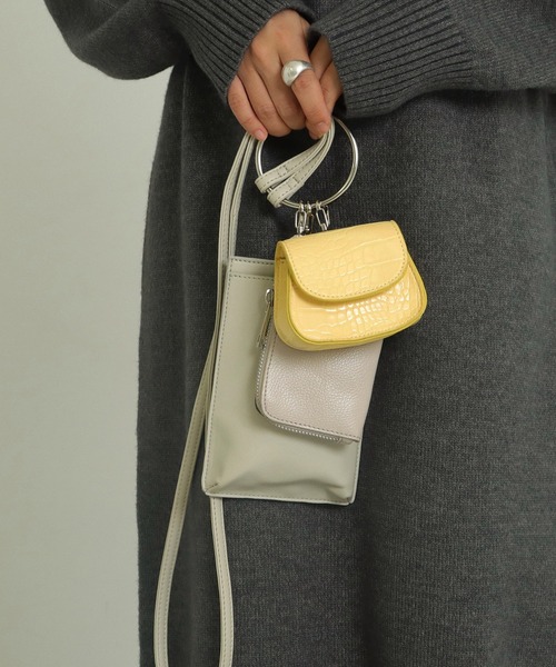 AULI(アウリィ)の「【3点セット】リングハンドルマルチショルダーバッグ(ショルダーバッグ・レディース・ライトグレー/グリーン・FREE)」の10枚目の写真