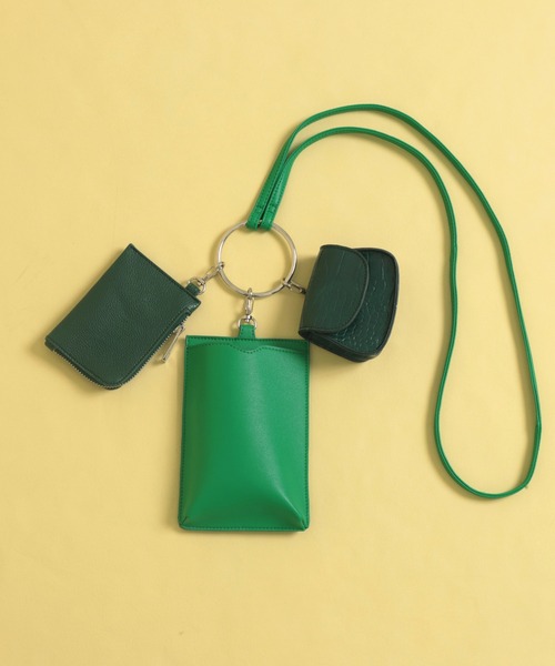 AULI(アウリィ)の「【3点セット】リングハンドルマルチショルダーバッグ(ショルダーバッグ・レディース・ライトグレー/グリーン・FREE)」の3枚目の写真