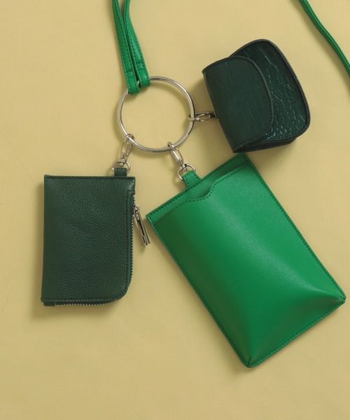 AULI(アウリィ)の「【3点セット】リングハンドルマルチショルダーバッグ(ショルダーバッグ・レディース・ライトグレー/グリーン・FREE)」の5枚目の写真