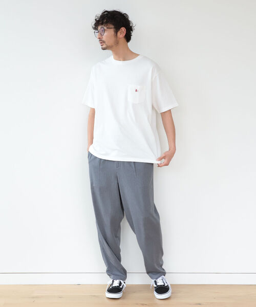 B:MING by BEAMS（ビーミングバイビームス）の「B:MING by BEAMS / 刺繍ポケット クルーネックTシャツ(リラックスフィット)（Tシャツ/カットソー・メンズ・ネイビー/オフホワイト/オレンジ/ミント・SMALL/MEDIUM/LARGE/X-LARGE）」の5枚目の写真