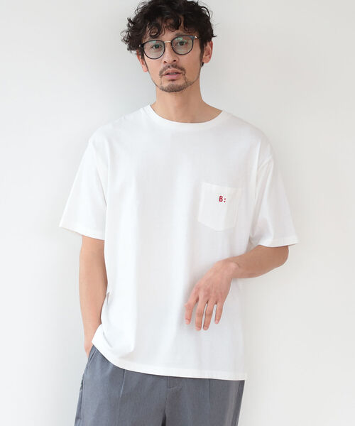 B:MING by BEAMS（ビーミングバイビームス）の「B:MING by BEAMS / 刺繍ポケット クルーネックTシャツ(リラックスフィット)（Tシャツ/カットソー・メンズ・ネイビー/オフホワイト/オレンジ/ミント・SMALL/MEDIUM/LARGE/X-LARGE）」の17枚目の写真