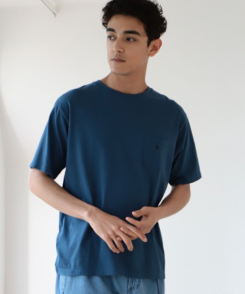 B:MING by BEAMS（ビーミングバイビームス）の「B:MING by BEAMS / 刺繍ポケット クルーネックTシャツ(リラックスフィット)（Tシャツ/カットソー・メンズ・ネイビー/オフホワイト/オレンジ/ミント・SMALL/MEDIUM/LARGE/X-LARGE）」の4枚目の写真
