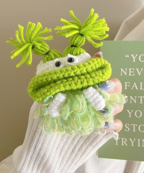 macaroni edge(マカロニエッジ)の「〈macaroni edge/マカロニエッジ〉毛糸のマスコット エアポッズケース(AirPods/AirPodsPro)(ヘッドフォン/イヤホン・レディース・マルチ/ピンク系2/ピンク系1/グリーン/カラフル/レッド系/ライトブルー/ライトグリーン/ライトベージュ・2/1/3)」の16枚目の写真