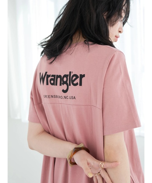 Wrangler（ラングラー）の「Wrangler バックロゴワンピース*（ワンピース・レディース・チャコールグレー/ピンク系その他2・FREE）」の4枚目の写真