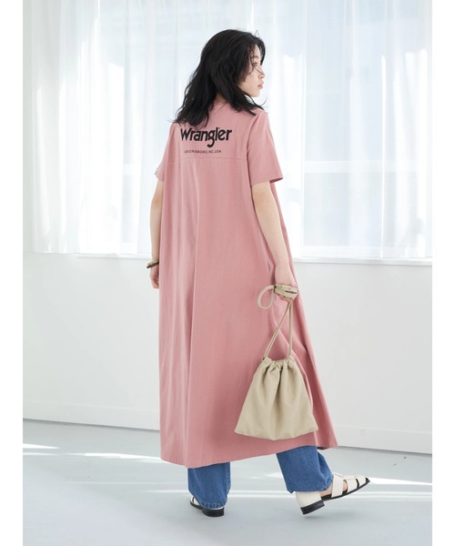 Wrangler（ラングラー）の「Wrangler バックロゴワンピース*（ワンピース・レディース・チャコールグレー/ピンク系その他2・FREE）」の5枚目の写真
