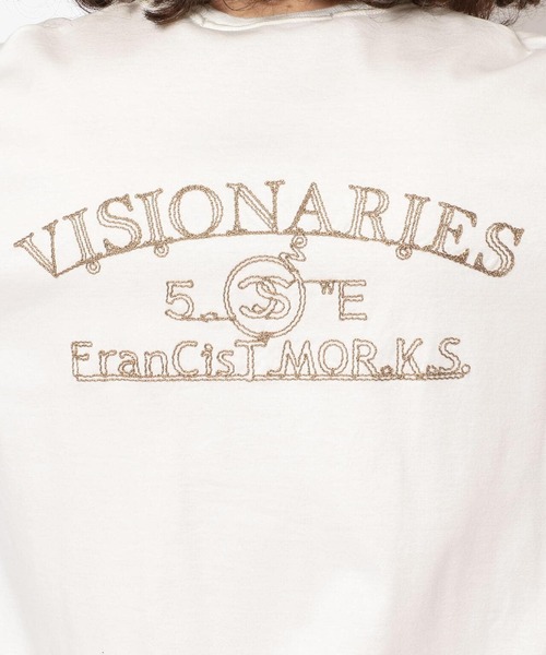 FranCisT_MOR.K.S.（フランシストモークス）の「FranCisT_MOR.K.S./フランシスト モークス/SUPIMA COTTON SMOOTH V L/S “VISIONARIES 5_CS "E”/MT2933 /Vネックロングスリーブバック刺繍（Tシャツ/カットソー・メンズ・ブラック/ホワイト・4/2/3）」の9枚目の写真