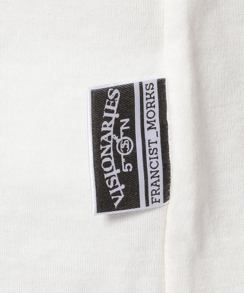 FranCisT_MOR.K.S.（フランシストモークス）の「FranCisT_MOR.K.S./フランシスト モークス/SUPIMA COTTON SMOOTH V L/S “VISIONARIES 5_CS "E”/MT2933 /Vネックロングスリーブバック刺繍（Tシャツ/カットソー・メンズ・ブラック/ホワイト・4/2/3）」の12枚目の写真
