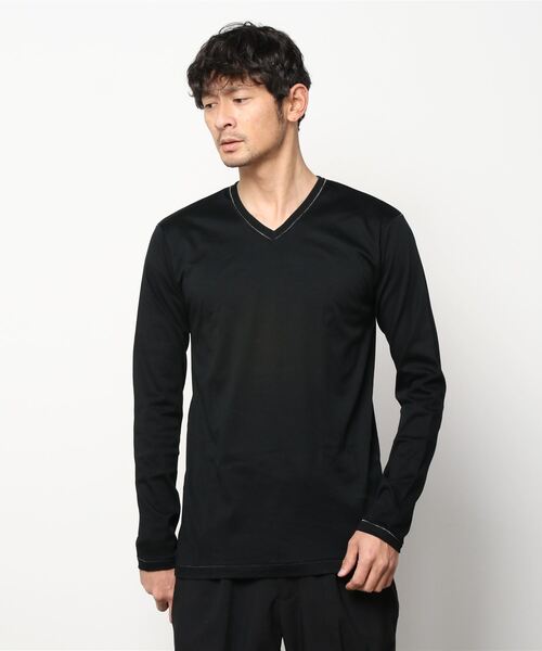 FranCisT_MOR.K.S.（フランシストモークス）の「FranCisT_MOR.K.S./フランシスト モークス/SUPIMA COTTON SMOOTH V L/S “VISIONARIES 5_CS "E”/MT2933 /Vネックロングスリーブバック刺繍（Tシャツ/カットソー・メンズ・ブラック/ホワイト・4/2/3）」の6枚目の写真