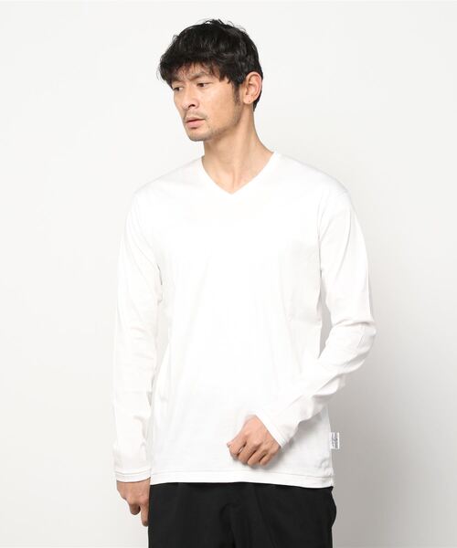 FranCisT_MOR.K.S.（フランシストモークス）の「FranCisT_MOR.K.S./フランシスト モークス/SUPIMA COTTON SMOOTH V L/S “VISIONARIES 5_CS "E”/MT2933 /Vネックロングスリーブバック刺繍（Tシャツ/カットソー・メンズ・ブラック/ホワイト・4/2/3）」の7枚目の写真