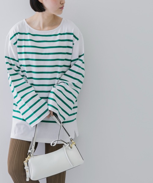 Healthknit（ヘルスニット）の「『別注』Healthknit×URBAN RESEARCH　ボーダーカットソー（Tシャツ/カットソー・レディース・ブラウン系その他/グリーン系その他/ブルー/ブルー系その他/ピンク系その他/オレンジ系その他・FREE）」の2枚目の写真