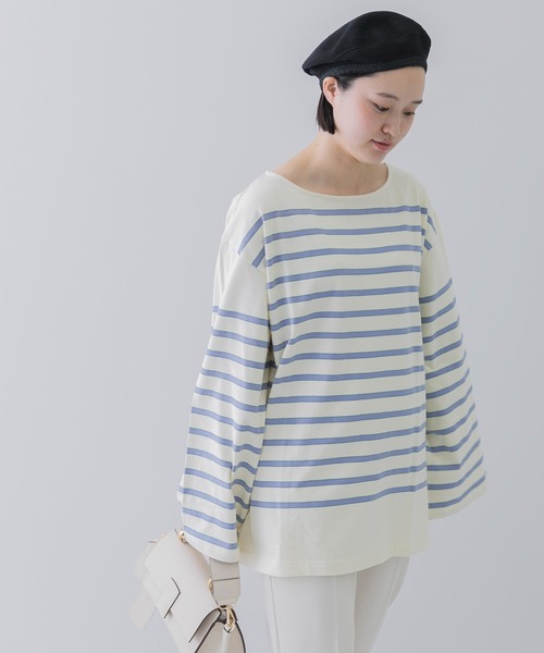 Healthknit（ヘルスニット）の「『別注』Healthknit×URBAN RESEARCH　ボーダーカットソー（Tシャツ/カットソー・レディース・ブラウン系その他/グリーン系その他/ブルー/ブルー系その他/ピンク系その他/オレンジ系その他・FREE）」の4枚目の写真