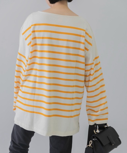 Healthknit（ヘルスニット）の「『別注』Healthknit×URBAN RESEARCH　ボーダーカットソー（Tシャツ/カットソー・レディース・ブラウン系その他/グリーン系その他/ブルー/ブルー系その他/ピンク系その他/オレンジ系その他・FREE）」の6枚目の写真