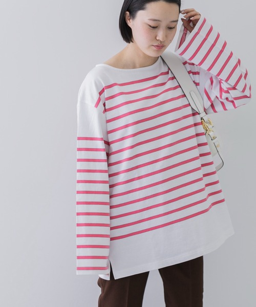 Healthknit（ヘルスニット）の「『別注』Healthknit×URBAN RESEARCH　ボーダーカットソー（Tシャツ/カットソー・レディース・ブラウン系その他/グリーン系その他/ブルー/ブルー系その他/ピンク系その他/オレンジ系その他・FREE）」の7枚目の写真