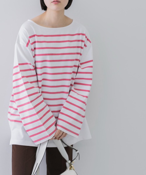 Healthknit（ヘルスニット）の「『別注』Healthknit×URBAN RESEARCH　ボーダーカットソー（Tシャツ/カットソー・レディース・ブラウン系その他/グリーン系その他/ブルー/ブルー系その他/ピンク系その他/オレンジ系その他・FREE）」の14枚目の写真