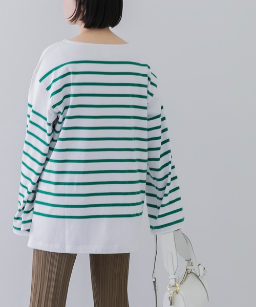 Healthknit（ヘルスニット）の「『別注』Healthknit×URBAN RESEARCH　ボーダーカットソー（Tシャツ/カットソー・レディース・ブラウン系その他/グリーン系その他/ブルー/ブルー系その他/ピンク系その他/オレンジ系その他・FREE）」の8枚目の写真