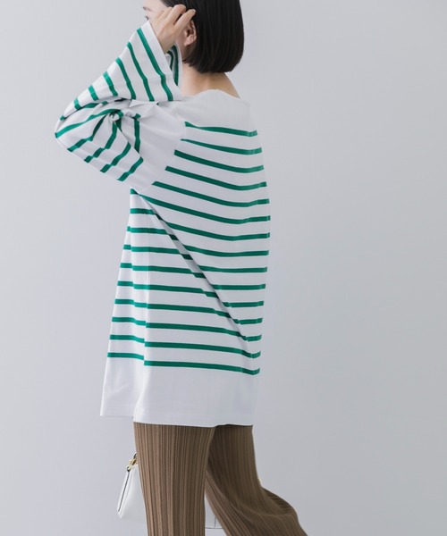 Healthknit（ヘルスニット）の「『別注』Healthknit×URBAN RESEARCH　ボーダーカットソー（Tシャツ/カットソー・レディース・ブラウン系その他/グリーン系その他/ブルー/ブルー系その他/ピンク系その他/オレンジ系その他・FREE）」の15枚目の写真