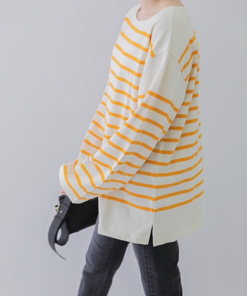 Healthknit（ヘルスニット）の「『別注』Healthknit×URBAN RESEARCH　ボーダーカットソー（Tシャツ/カットソー・レディース・ブラウン系その他/グリーン系その他/ブルー/ブルー系その他/ピンク系その他/オレンジ系その他・FREE）」の9枚目の写真