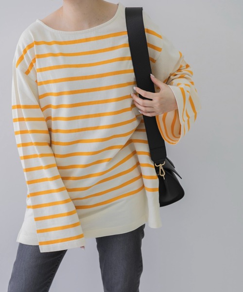 Healthknit（ヘルスニット）の「『別注』Healthknit×URBAN RESEARCH　ボーダーカットソー（Tシャツ/カットソー・レディース・ブラウン系その他/グリーン系その他/ブルー/ブルー系その他/ピンク系その他/オレンジ系その他・FREE）」の16枚目の写真