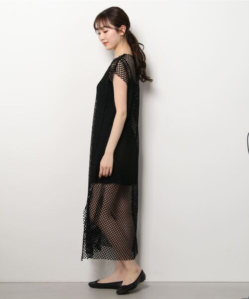 AS KNOW AS PINKY（アズノゥアズピンキー）の「メッシュッシュきめるワンピース（ワンピース・レディース・ブラック/ベージュ/ブルー・FREE）」の15枚目の写真