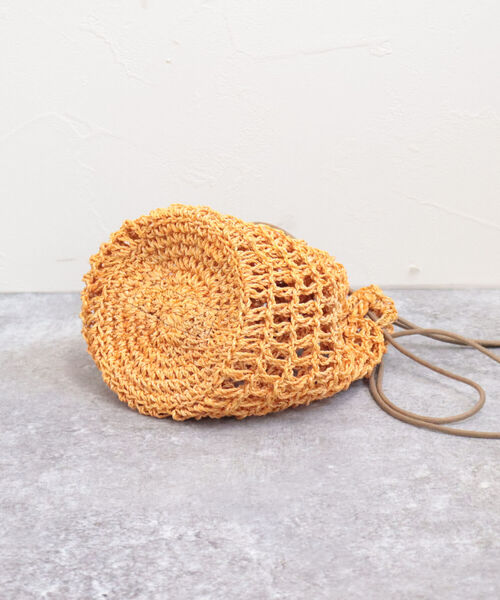 The Bagmati（ザバグマティ）の「【BAGMATI/バグマティ】透かし柄編みアバカ巾着バッグ（ショルダーバッグ・レディース・グリーン/オレンジ/ブラック系その他・FREE）」の14枚目の写真