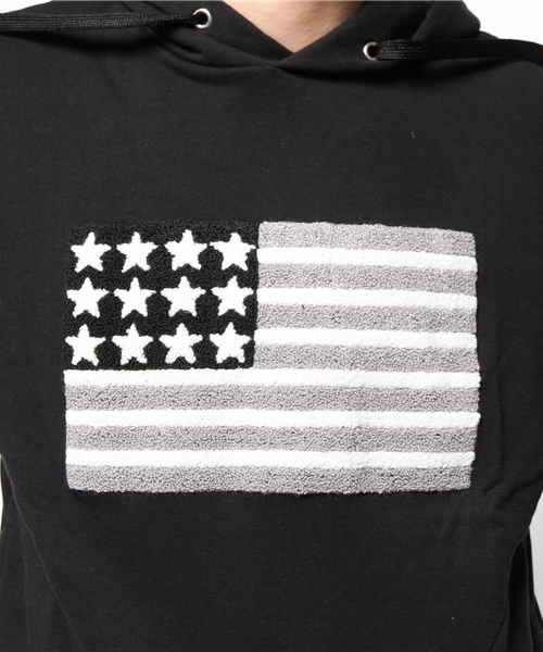 CIAOPANIC（チャオパニック）の「【RUSSELL】星条旗パーカー（パーカー・メンズ・グレー/ブラック/ホワイト・MEDIUM/LARGE/SMALL）」の11枚目の写真