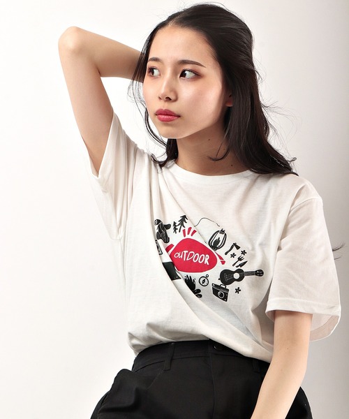 FUNALIVE(ファンアライブ)の「BF2 select デザインプリントTシャツ(Tシャツ/カットソー・メンズ・ホワイト/チャコールグレー/ブラック/ベージュ/ネイビー/カーキ/ブルー/グリーン/ホワイト系その他/グリーン系その他/チャコール・LL/M/L)」の2枚目の写真