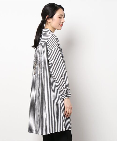 zootie(ズーティー)の「STRIPE×CATS シャツチュニック(チュニック・レディース・ブラック・M)」の7枚目の写真