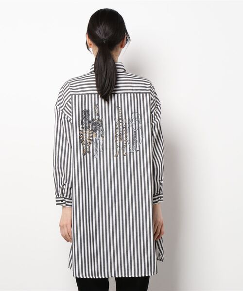 zootie(ズーティー)の「STRIPE×CATS シャツチュニック(チュニック・レディース・ブラック・M)」の8枚目の写真