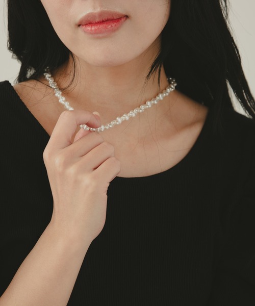 COLOR TOKYO ACCESSORIES（カラートウキョウアクセサリー）の「シンプル淡水パールネックレス（ネックレス・レディース・ホワイト/ベージュ・FREE）」の14枚目の写真