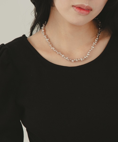 COLOR TOKYO ACCESSORIES（カラートウキョウアクセサリー）の「シンプル淡水パールネックレス（ネックレス・レディース・ホワイト/ベージュ・FREE）」の3枚目の写真