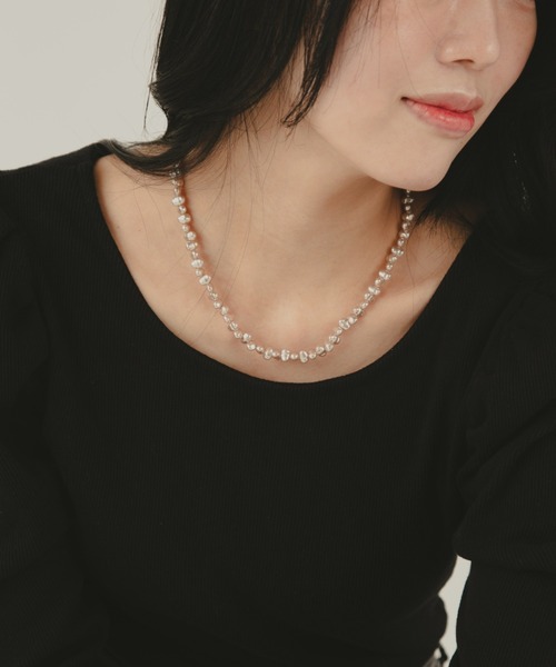 COLOR TOKYO ACCESSORIES（カラートウキョウアクセサリー）の「シンプル淡水パールネックレス（ネックレス・レディース・ホワイト/ベージュ・FREE）」の6枚目の写真