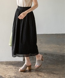 スクエアーレースコクーンスカート