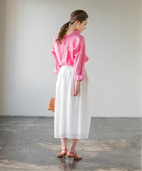 Noble（ノーブル）の「スクエアーレースコクーンスカート（スカート・レディース・ブラック/ホワイト・38/36）」の9枚目の写真