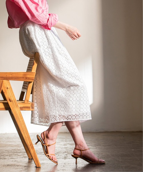 Noble（ノーブル）の「スクエアーレースコクーンスカート（スカート・レディース・ブラック/ホワイト・38/36）」の10枚目の写真