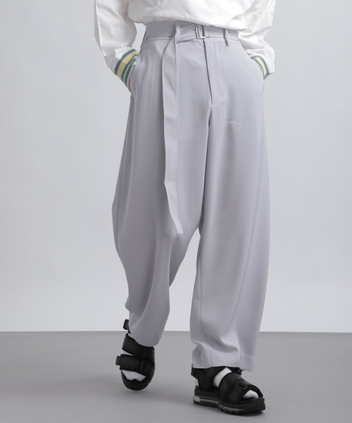HARE（ハレ）の「【SETUP対応】ワイドベルトトラウザー(HARE)（その他パンツ・メンズ・ブラック/グレー/グリーン・SMALL/MEDIUM）」の7枚目の写真