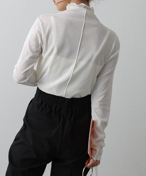 COLONY 2139（コロニートゥーワンスリーナイン）の「シアーネットメロータートルネックトップス（Tシャツ/カットソー・レディース・ブラック/オフホワイト・FREE）」の8枚目の写真