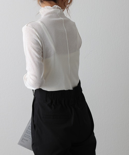 COLONY 2139（コロニートゥーワンスリーナイン）の「シアーネットメロータートルネックトップス（Tシャツ/カットソー・レディース・ブラック/オフホワイト・FREE）」の9枚目の写真