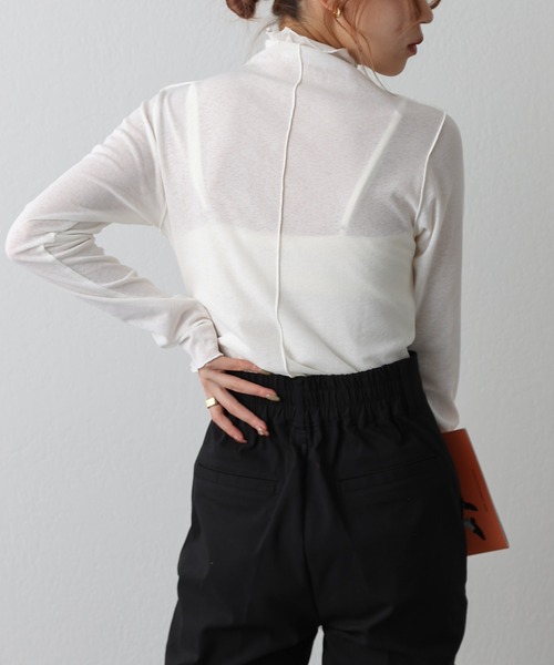 COLONY 2139（コロニートゥーワンスリーナイン）の「シアーネットメロータートルネックトップス（Tシャツ/カットソー・レディース・ブラック/オフホワイト・FREE）」の10枚目の写真