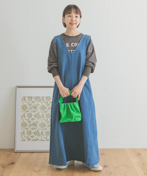 ITEMS URBANRESEARCH（アイテムズ アーバンリサーチ）の「デニムフレアジャンパースカート（ワンピース・レディース・インディゴブルー/ブルー・FREE）」の5枚目の写真